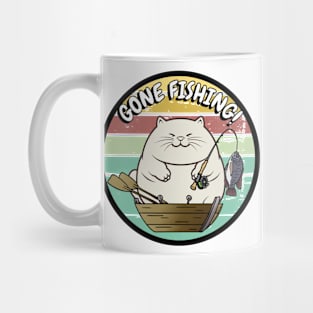 Funny sumo cat has gone fishing Mug